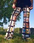 Baha Ranch Vintage Cowboy Collage Western Flare Pants