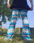 Baha Ranch Teal Aztec Flare Pants