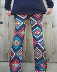 Baha Ranch Colorful Aztec Flare Pants
