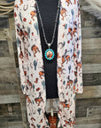 Baha Ranch Rodeo Cowboy Print Lightweight Cardigan
