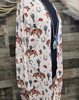 Baha Ranch Rodeo Cowboy Print Lightweight Cardigan