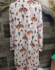 Baha Ranch Rodeo Cowboy Print Lightweight Cardigan
