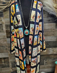 Baha Ranch Vintage Cowboy Collage Western Lightweight Cardigan