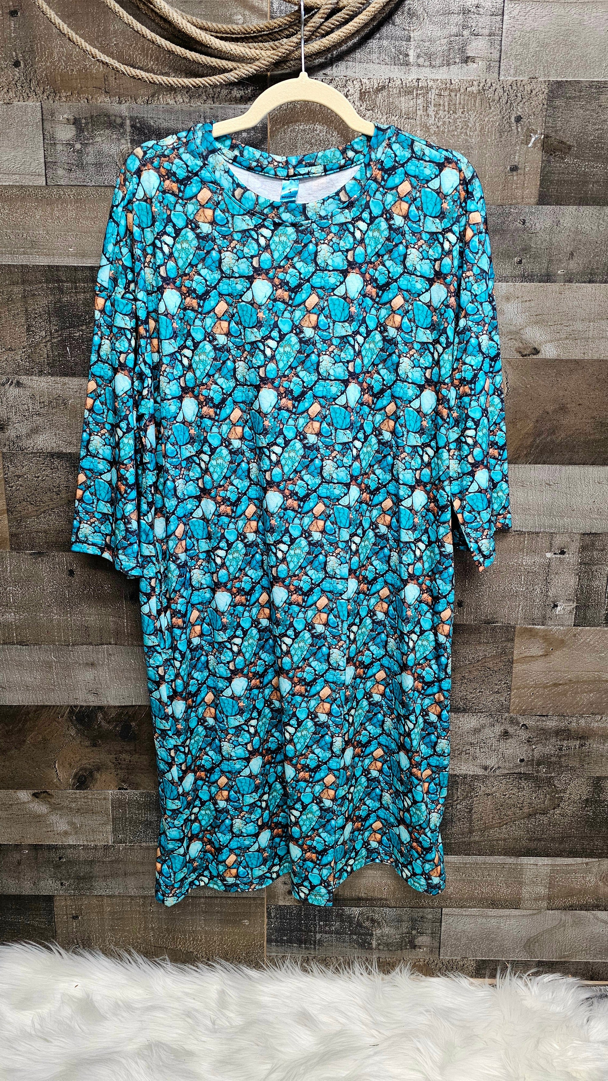 Baha Ranch All Turquoise Oversized Sleep Shirt