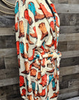 Baha Ranch Got My Boots Western Bath Robe
