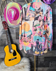 Baha Ranch Retro Pop Western Collage Blazer