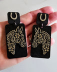 3D Print Horse Equestrian Western Earrings Made in America choice of colors