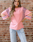 Selene Color Block Patchwork Long Sleeve Top