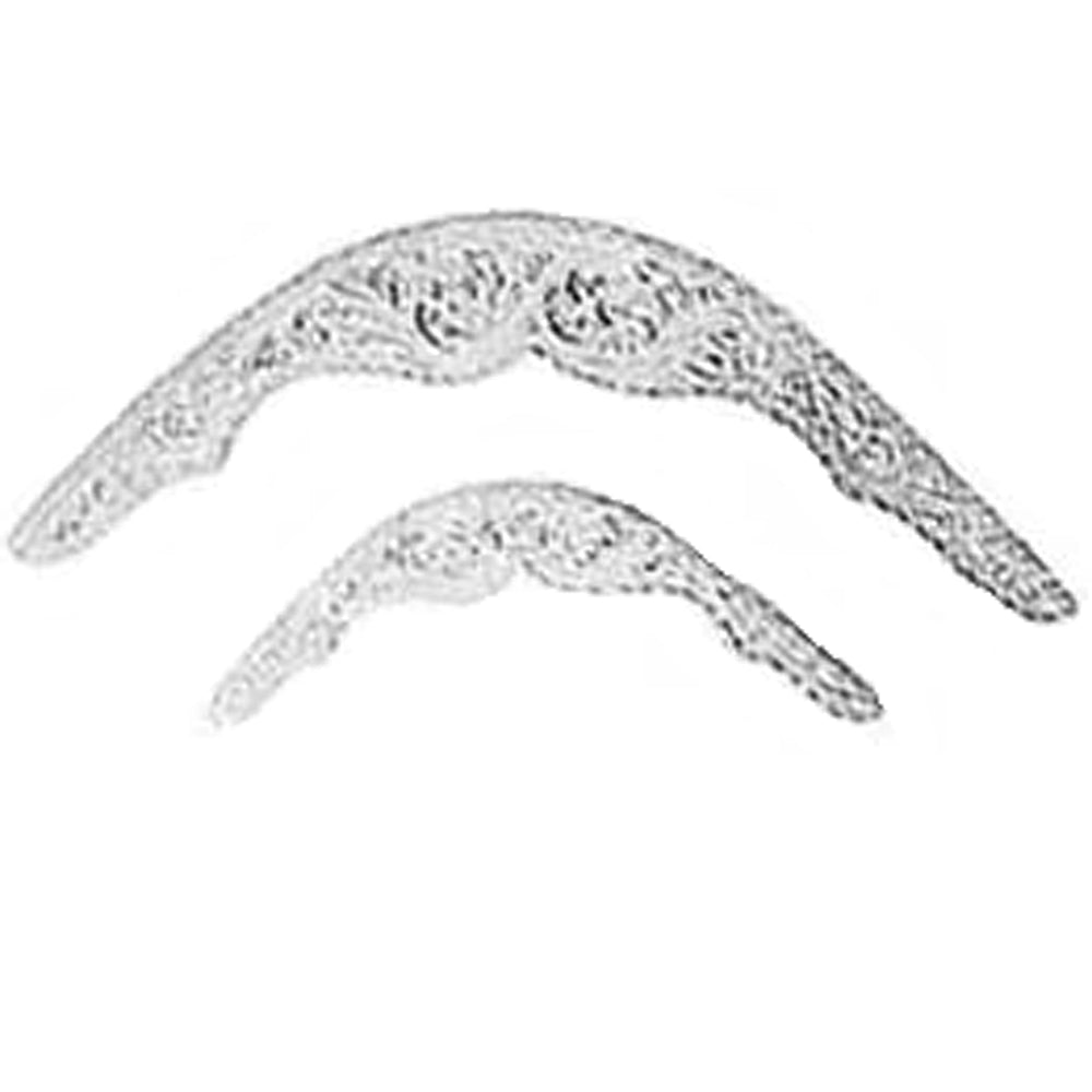 Hilason Pair Of Show Saddle Corner Plate Silver Plt. 1 X 6-3/4 Inches