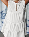 Solid Frilled Ruffle Tiered Tank Top
