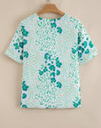 Azalea Print Short Sleeve Blouse