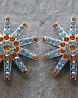 Western Screw Back Concho1 Turquoise Brown Spur Bling Headstall Tack