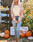 Mila Western Print Patch Long Sleeve Top