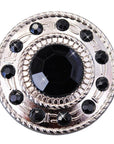 Western Screw Back Concho1 Black Crystal Wheel Bling Headstall Cowgirl