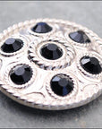 Western Screw Back Concho1 Black Crystal Wheel Bling Headstall Cowgirl