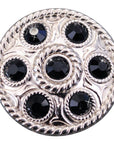 Western Screw Back Concho1 Black Crystal Wheel Bling Headstall Cowgirl