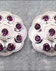 Western Screw Back Conchopurple Crystal Floral Bling Headstall Cowgirl