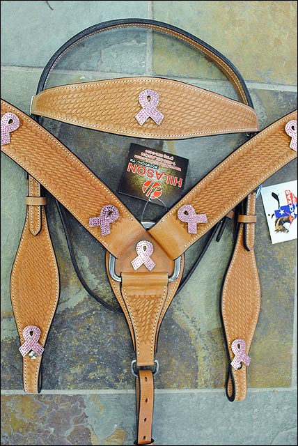HILASON Western Horse Headstall Breast Collar Set Genuine American Leather Basket Weave Tan