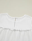 Solid Frilled Ruffle Tiered Tank Top