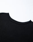 Solid Asymmetric Neck Sweater Mini Dress