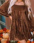 Velvet Tie-Back Square Neck Babydoll Dress