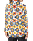 Baha Ranch Colores de Mexico Blue Yellow Mexican Floral Blazer