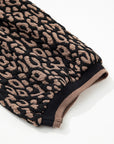 Leopard Contrast Trim Puffy 3/4 Sleeve Top
