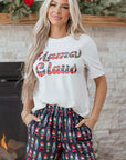 Sylvia Claus Plaid Letter Tee