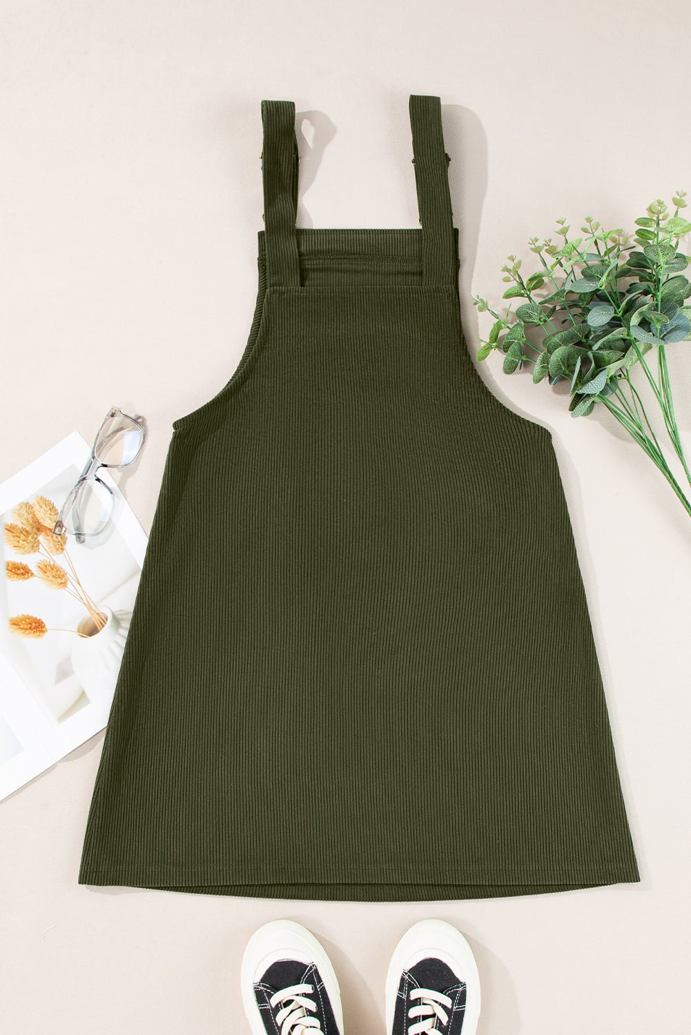 Alexis Front Pockets Corduroy Overall Dress