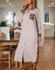 Caroline Contrast Patchwork Long Shirt Dress