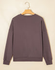Bow Tie Contrast Terry Drop Shoulder Sweatshirt
