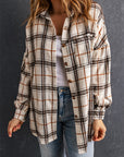 Plaid Side Slit Oversized Shacket