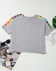 Crochet Trim Dolman Sleeve T-Shirt