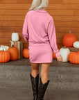 Solid Half Zip Pullover and Mini Skort Set