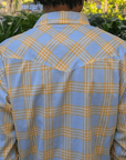 Lightweight Palaka Shirt With Gray And Yellow Print