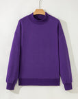 Solid Mock Neck Oversized Sweatshirt