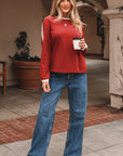 Varsity Stripe Crew Neck Long Sleeve Top