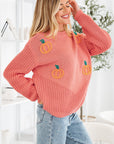 Kirahira Embroidered Thanksgiving Holiday Sweater