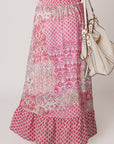 Boho Tassel Drawstring Elastic Waist Maxi Skirt