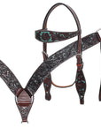 HILASON Western Horse Headstall Breast Collar Set Tack Genuine American Leather
