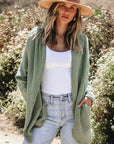 Waffle Knit Open Front Cardigan