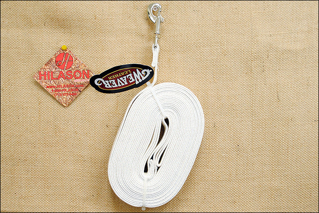 Weaver Leather Off White Horse Tack Flat Cotton Lunge Line With Snap