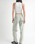DISTRESSED WIDE LEG PANTS