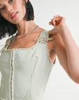 VEST WITH HOOK AND EYE FRONT CLOSURE