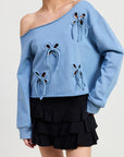 ONE SHOULDER FRENCH TERRY TOP WITH CUTOUT DETAIL