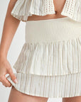 MIXED KNIT SKORT