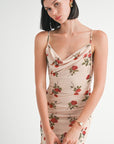 COWL NECK MAXI DRESS WITH OPEN BACK