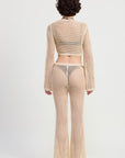 CROCHET CROPPED TOP WITH FRONT TIE