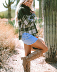 Emma Snap Colorblock Plaid Shacket