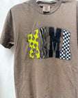 Lime Green Leopard 8 Ball Mama – Espresso Comfort Colors Tee